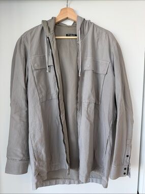 Balmain Vintage Men's Hooded Utility Jacket - Light Gray